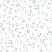 Clover pattern, shamrock leaf, green plant background for Saint Patrick Day. vector
