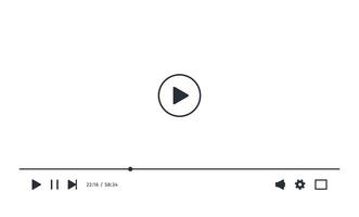 Screen icon white mode. Screenshot of Media Player. App interface to playback film live streaming. Control minimalist Button. Simple elegant display. vector