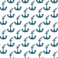 Seamless pattern featuring nautical anchors on a white background ideal for marine-themed designs and decor vector