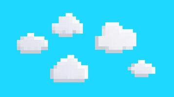 art depicting fluffy clouds drifting in a bright blue sky during a sunny day vector