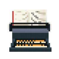 A black and white typewriter retro style vector