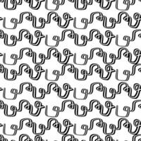 Abstract black and white pattern featuring continuous flowing lines and curves throughout the design vector