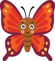 Cute Little Cartoon Butterfly Spreads Its Wings vector