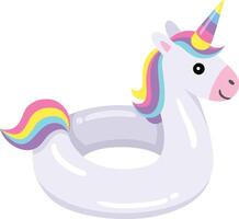 Cute White Unicorn Pool Float for Summer vector