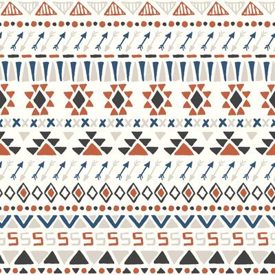 Ethnic seamless pattern. Aztec geometric background. Hand drawn navajo fabric illustration. Modern abstract wallpaper