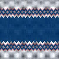 Knitwear texture. Template with empty place for text. Traditional seasonal seamless background for holiday design. Christmas illustration. Winter knitted wool sweater pattern vector