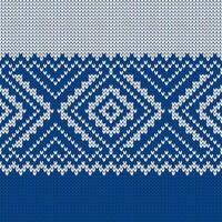 Scandinavian knitted seamless pattern. Fair Isle design. Norwegian native style sweater, ornament with snowflakes illustration. Wool texture. Winter holiday background vector
