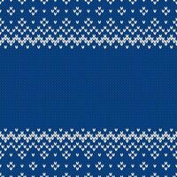 Knitwear texture. Template with empty place for text. Traditional seasonal seamless background for holiday design. Winter knitted wool sweater pattern. Illustration Christmas vector