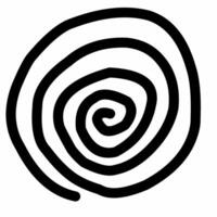 Hand drawn black spiral on white background vector