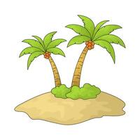 Illustration of Palm tree on island vector