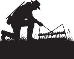 Hunter Silhouette with Binoculars, Wildlife Spotting Tips and Techniques. vector
