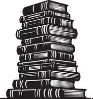 Stack of Books Silhouette , Reading and Education Icon. Stack of Books Silhouette vector