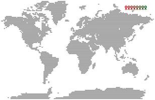 Geometric vertical line shape world map for design use vector