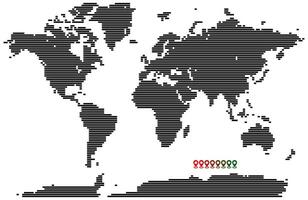 Earth topography as rectangle and horizontal line map vector
