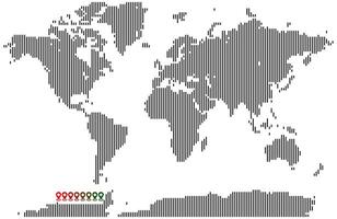 Vertical line shape world map ideal for data infographics vector