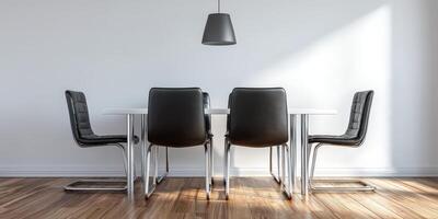 Modern dining room with Bauhaus chair and natural light photo
