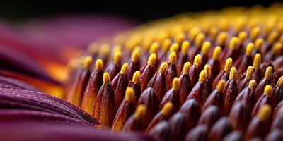 Echinacea flower head shows cone and disk florets up close photo
