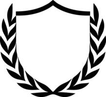 Flat Laurel and Shield Emblem for Logo Design vector