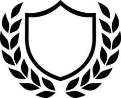 Wreath Shield Badge Silhouette Symbol vector