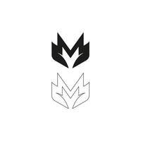 Abstract Geometric Crest Logo M Logo Outline Design in Minimal Style vector