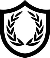 Laurel Shield Crest Icon - Award Emblem Design vector