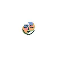 Abstract Line Art Face Logo for Holistic Health and Care Services vector