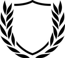Elegant Shield and Laurel Icon Badge Design vector