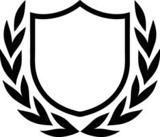 Shield Design Minimal Black Laurel Wreath vector