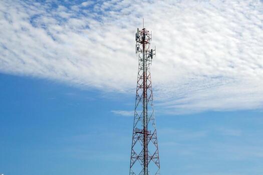 telecommunication tower is a tall structure used to install communication equipment and antennas to send and receive radio signals for communication. photo