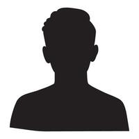 Silhouette of a man from the chest up rendered in solid black style vector