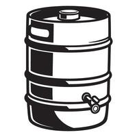 Simple black and white illustration of a beer keg perfect for breweries and pubs. vector