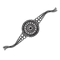 Intricate black and white mehndi rakhi design isolated on a clean white background vector