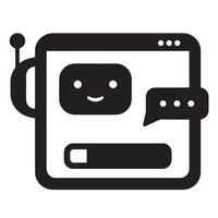 Friendly chatbot interface illustrating artificial intelligence and digital communication support vector