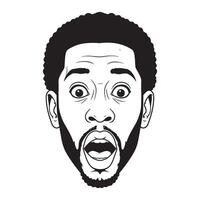 illustration of a surprised afro american man with an open mouth expression vector