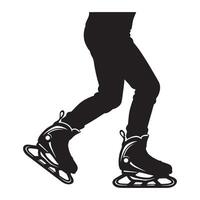 Silhouette of a person ice skating on a white background perfect for designs vector