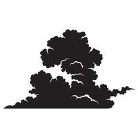 Simple black cloud silhouette isolated on white background for decorative design elements vector
