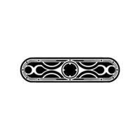 Geometric Art Deco Border Element, Black White, Minimalist vector