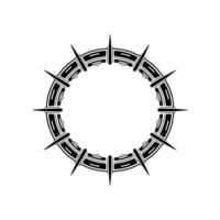 Abstract Circular Thorned on White Background vector