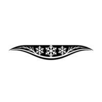 Elegant Snowflake Winter Motif, Black and White Illustration vector