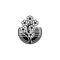 Minimalist Blossom Japanese Style with Floral Elements vector