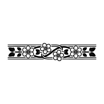 Elegant Floral Border Black White, Element