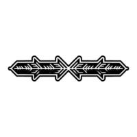 Abstract Geometric Arrow Motif, Black Silver, Minimal vector