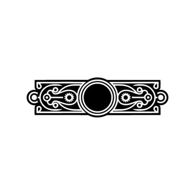 Art Deco Style Decorative Element, Black White, Geometric Pattern