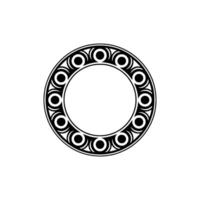 Geometric Circular Pattern, Black and White vector