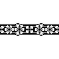 Elegant Floral Border, Black and White, Minimalist, Decorative Element vector