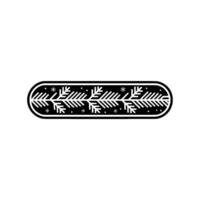 Geometric Winter Banner Black and White Fir Branch on White vector