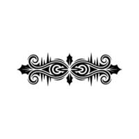 Ornamental Tribal Black White Scrollwork Element vector