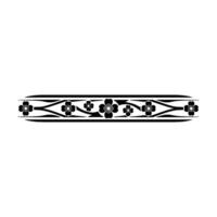 Elegant Floral Border in Black and White, Minimalist- Style vector