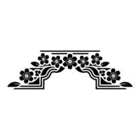 Elegant Black Floral Archway - Decorative Border Element vector