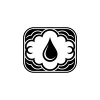 Minimalist Water Drop within Cloud , Black White vector
